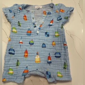 Angel Dear Muslin Short Sleeve Romper Onesie 6-12 months Excellent Used